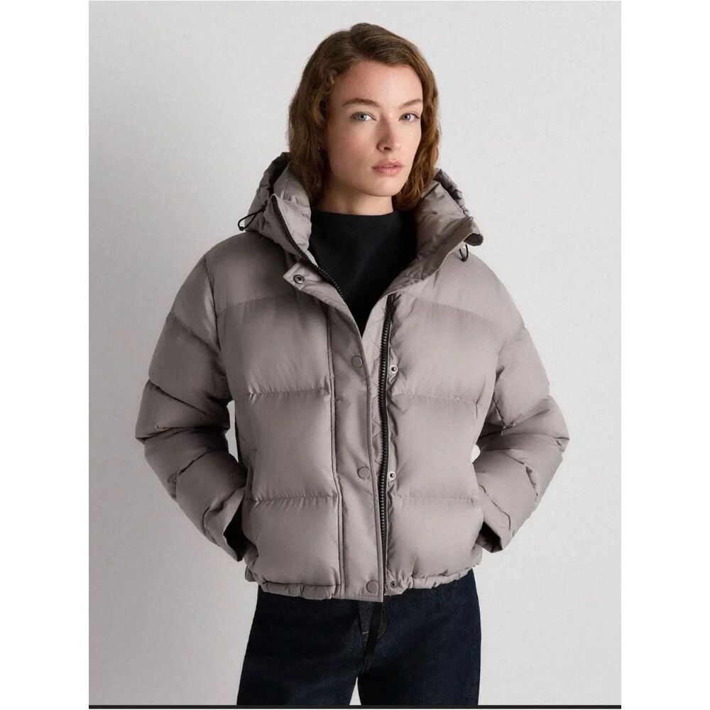 Quince Responsible Down Puffer Jacket Morel Grey Goose Down Small NWT